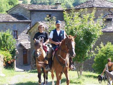 On horseback